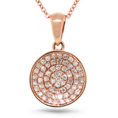 0.17ct 18k Rose Gold Diamond Pave Pendant