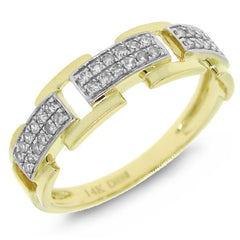0.18ct 14k Yellow Gold Diamond Link Ring