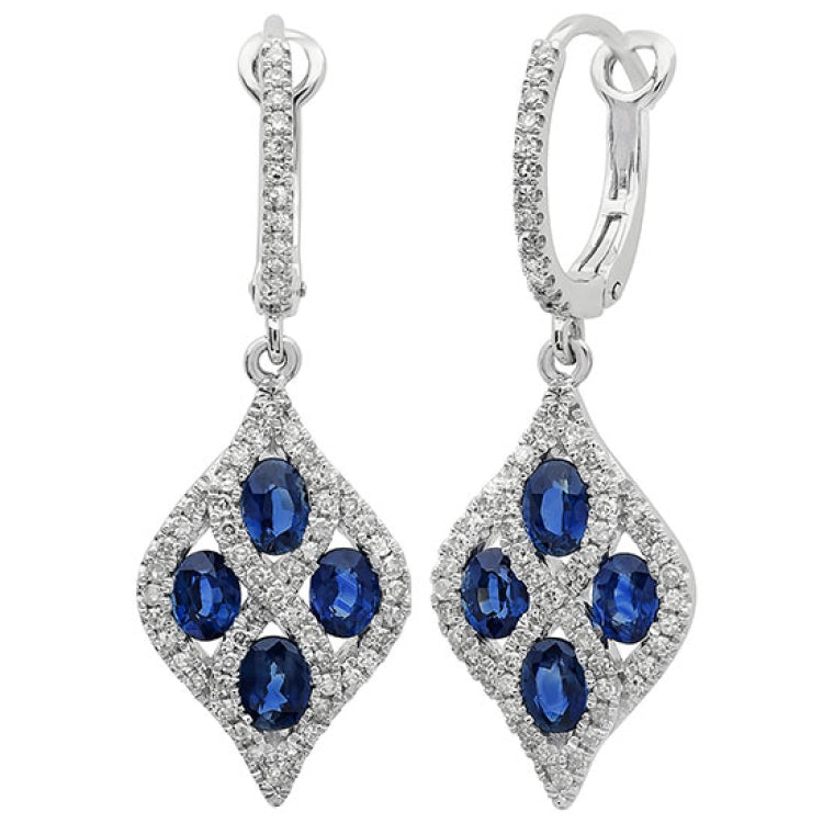 0.49ct Diamond & 1.58ct Blue Sapphire 14k White Gold