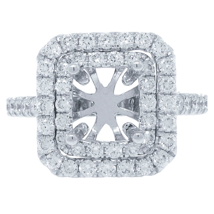 0.87ct 18k White Gold Diamond Semi-mount Ring