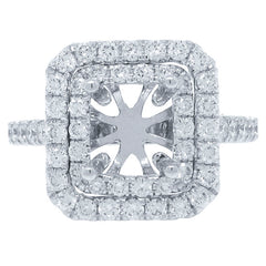 0.87ct 18k White Gold Diamond Semi-mount Ring