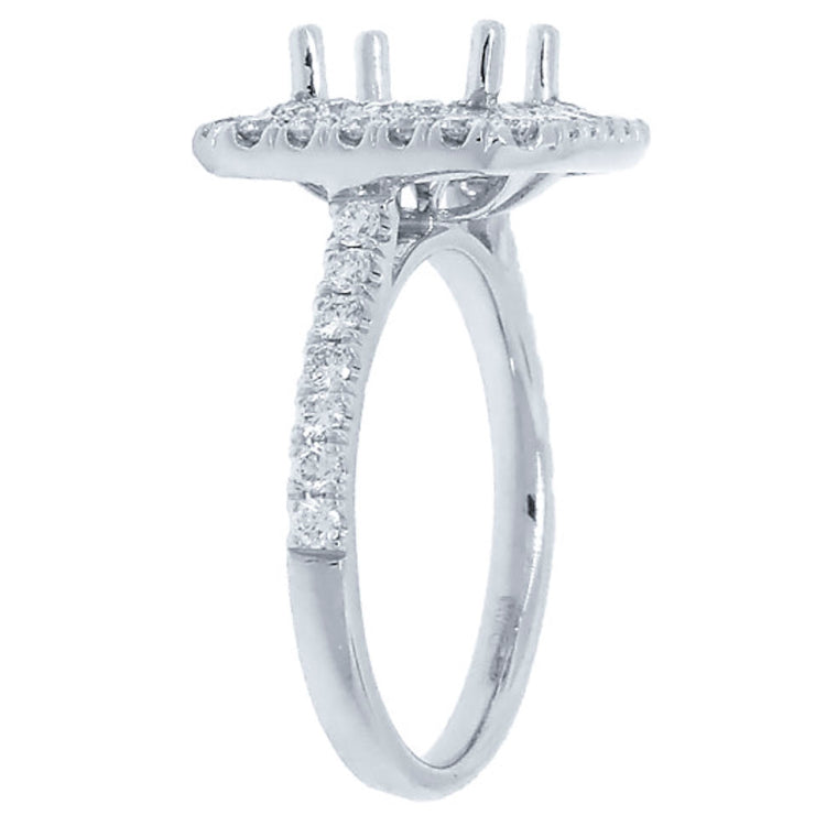 0.87ct 18k White Gold Diamond Semi-mount Ring
