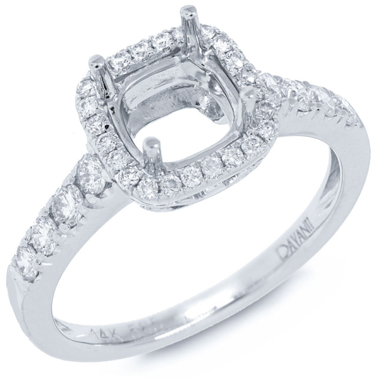 0.48ct 14k White Gold Diamond Semi-mount Ring