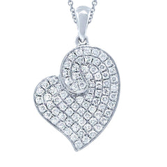 0.42ct 14k White Gold Diamond Heart Necklace