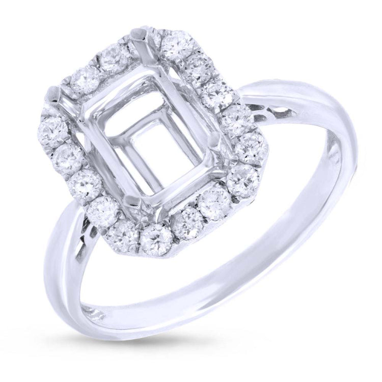 0.45ct 18k White Gold Diamond Semi-mount Ring
