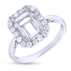 0.45ct 18k White Gold Diamond Semi-mount Ring