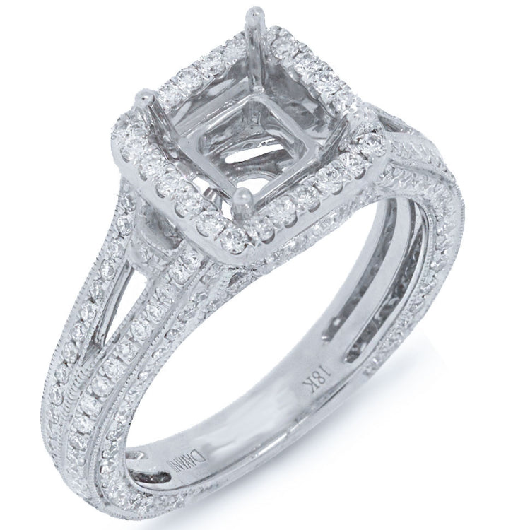 1.00ct 18k White Gold Diamond Semi-mount Ring