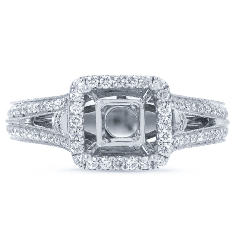 1.00ct 18k White Gold Diamond Semi-mount Ring