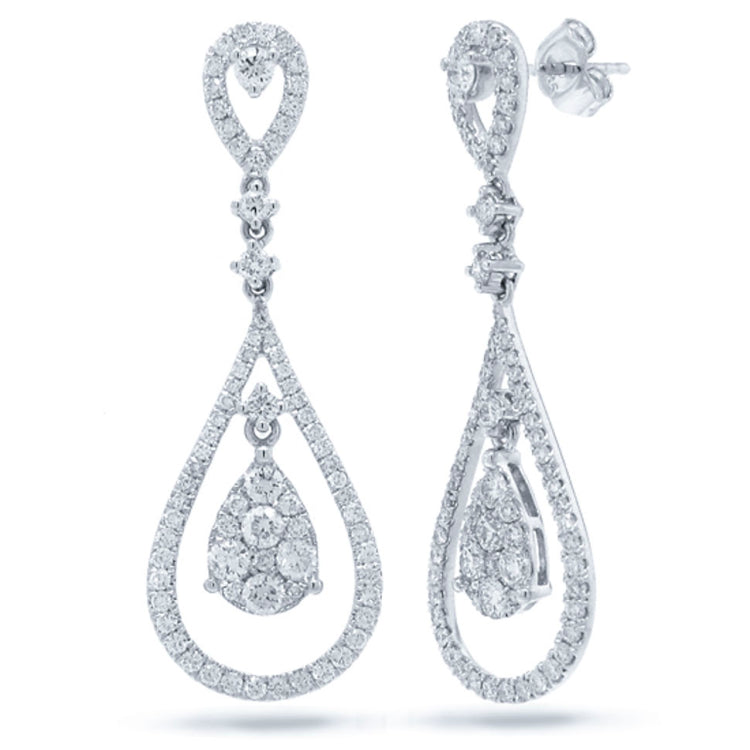 1.79ct 14k White Gold Diamond Earring