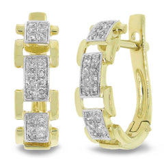 0.19ct 14k Yellow Gold Diamond Link Earring