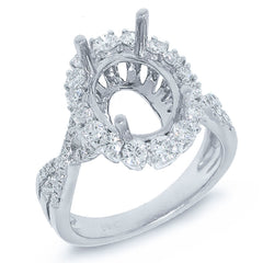0.86ct 18k White Gold Diamond Semi-mount Ring