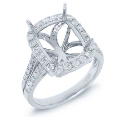 0.73ct 18k White Gold Diamond Semi-mount Ring