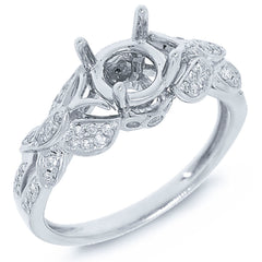 0.21ct 14k White Gold Diamond Semi-mount Ring