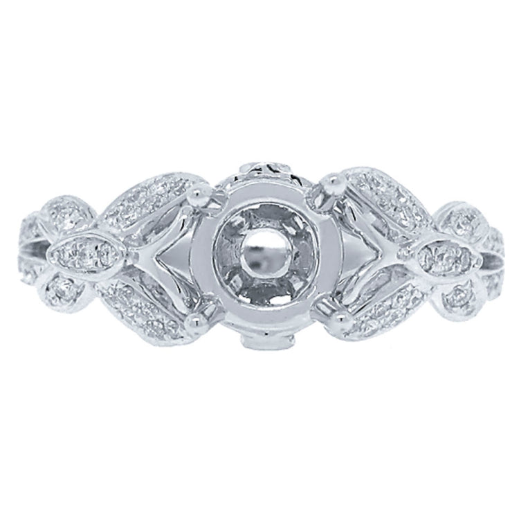 0.21ct 14k White Gold Diamond Semi-mount Ring