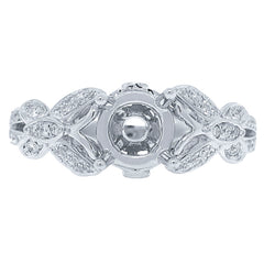 0.21ct 14k White Gold Diamond Semi-mount Ring