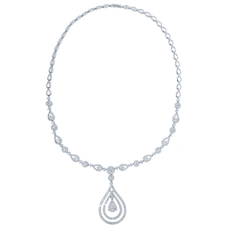 4.83ct 14k White Gold Diamond Necklace
