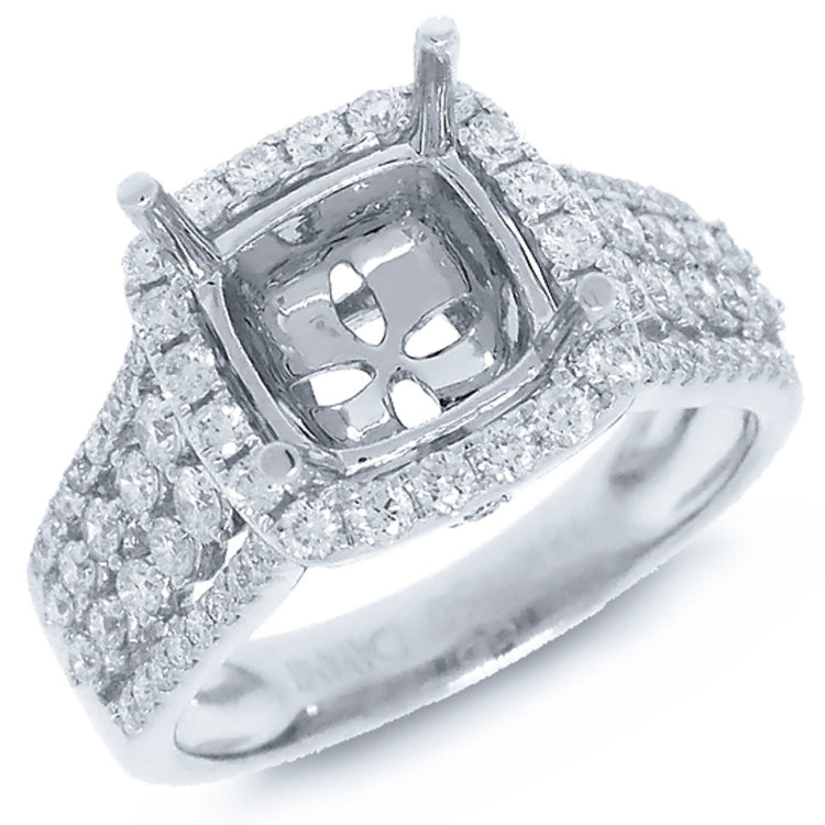 0.90ct 18k White Gold Diamond Semi-mount Ring