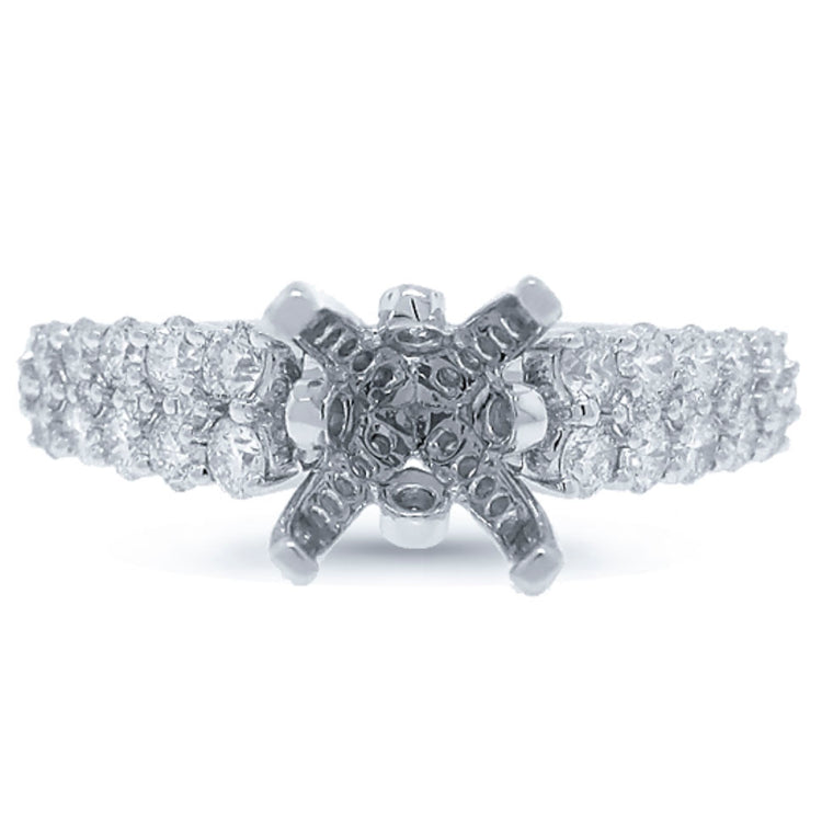 0.84ct 14k White Gold Diamond Semi-mount Ring