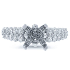0.84ct 14k White Gold Diamond Semi-mount Ring