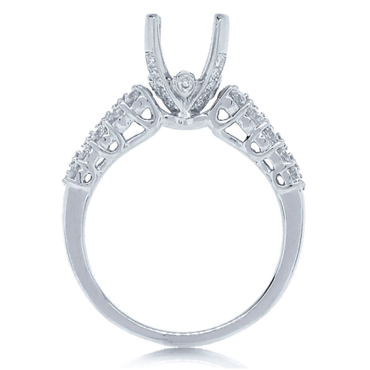 0.84ct 14k White Gold Diamond Semi-mount Ring