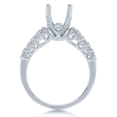 0.84ct 14k White Gold Diamond Semi-mount Ring