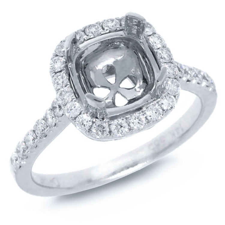 0.57ct 14k White Gold Diamond Semi-mount Ring