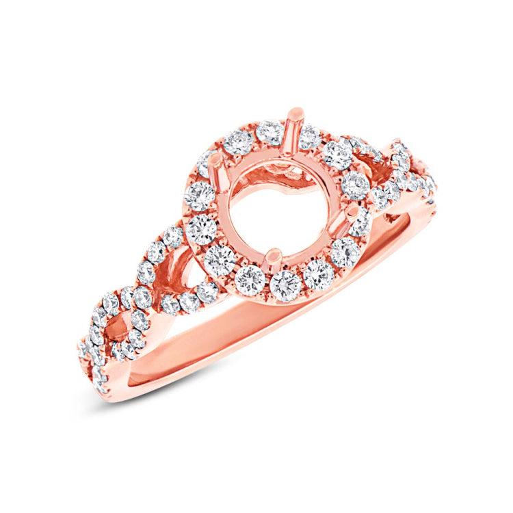 0.60ct 14k Rose Gold Diamond Semi-mount Ring