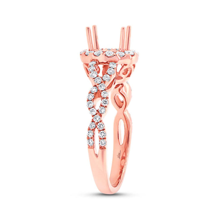 0.60ct 14k Rose Gold Diamond Semi-mount Ring