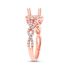 0.60ct 14k Rose Gold Diamond Semi-mount Ring