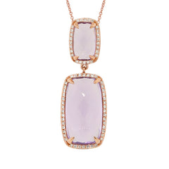 0.21ct Diamond & 8.99ct Amethyst 14k Rose Gold Pendant