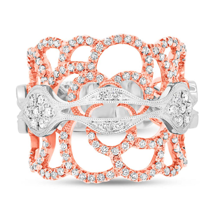 0.76ct 18k Two-tone Rose Gold Diamond Lady's Ring