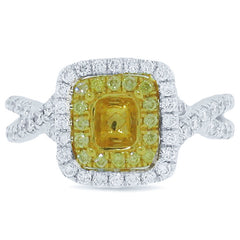 0.66ct 14k Two-tone Gold Diamond Semi-mount Ring