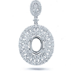 1.43ct 18k White Gold Diamond Semi-mount Pendant