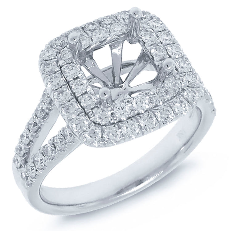0.93ct 18k White Gold Diamond Semi-mount Ring