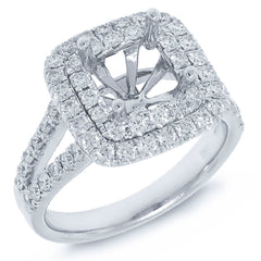 0.93ct 18k White Gold Diamond Semi-mount Ring
