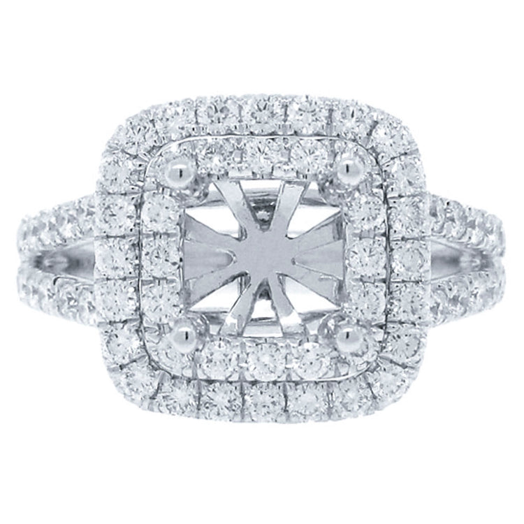 0.93ct 18k White Gold Diamond Semi-mount Ring