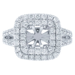0.93ct 18k White Gold Diamond Semi-mount Ring