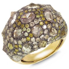 9.52ct 18k Yellow Gold Fancy Color Diamond Ring