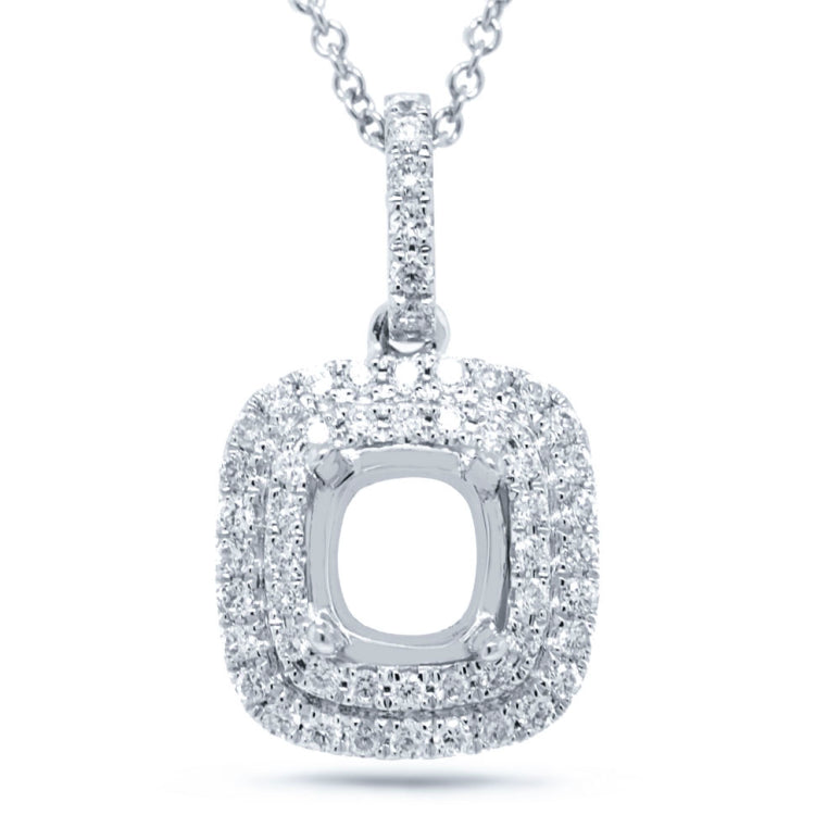 0.28ct 14k White Gold Diamond Semi-mount Pendant