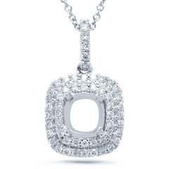 0.28ct 14k White Gold Diamond Semi-mount Pendant