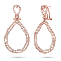 2.95ct 14k Rose Gold Diamond Earring