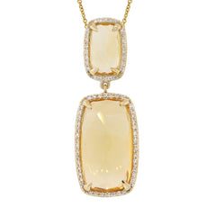 0.21ct Diamond & 8.91ct Citrine 14k Yellow Gold Pendant