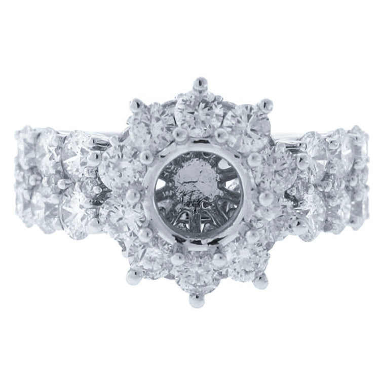 2.60ct 18k White Gold Diamond Semi-mount Ring