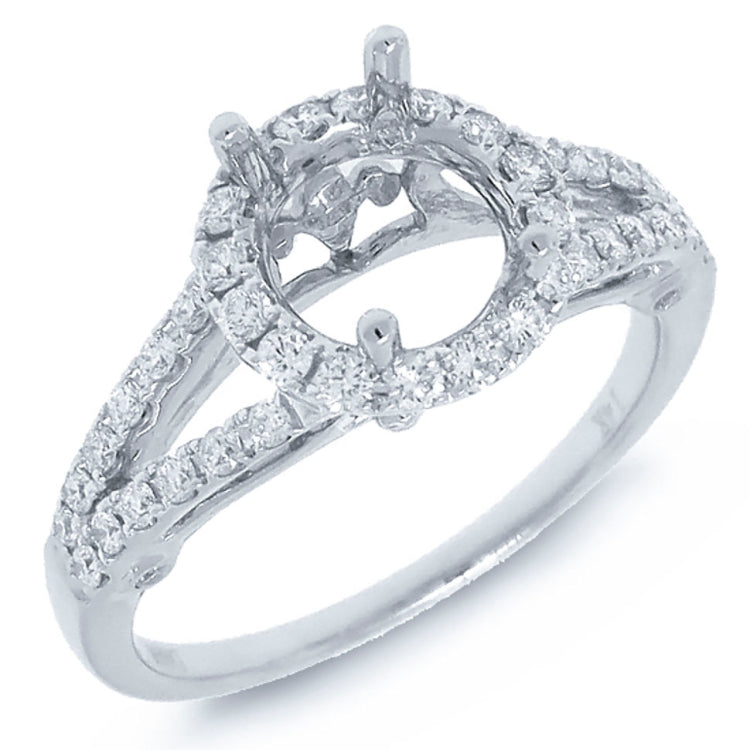 0.50ct 18k White Gold Diamond Semi-mount Ring