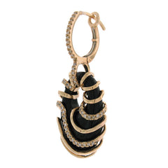0.50ct Diamond & 18.68ct Onyx 14k Rose Gold Earring