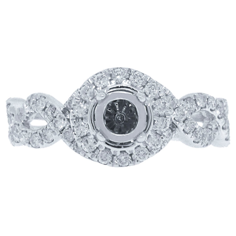 0.57ct 14k White Gold Diamond Semi-mount Ring