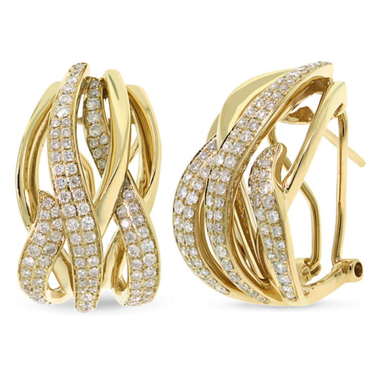1.37ct 14k Yellow Gold Diamond Earring