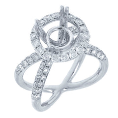 1.11ct 18k White Gold Diamond Semi-mount Ring