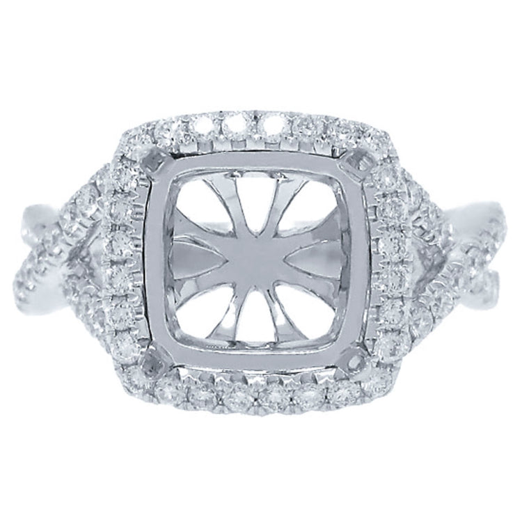 0.53ct 18k White Gold Diamond Semi-mount Ring