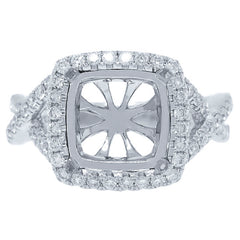 0.53ct 18k White Gold Diamond Semi-mount Ring